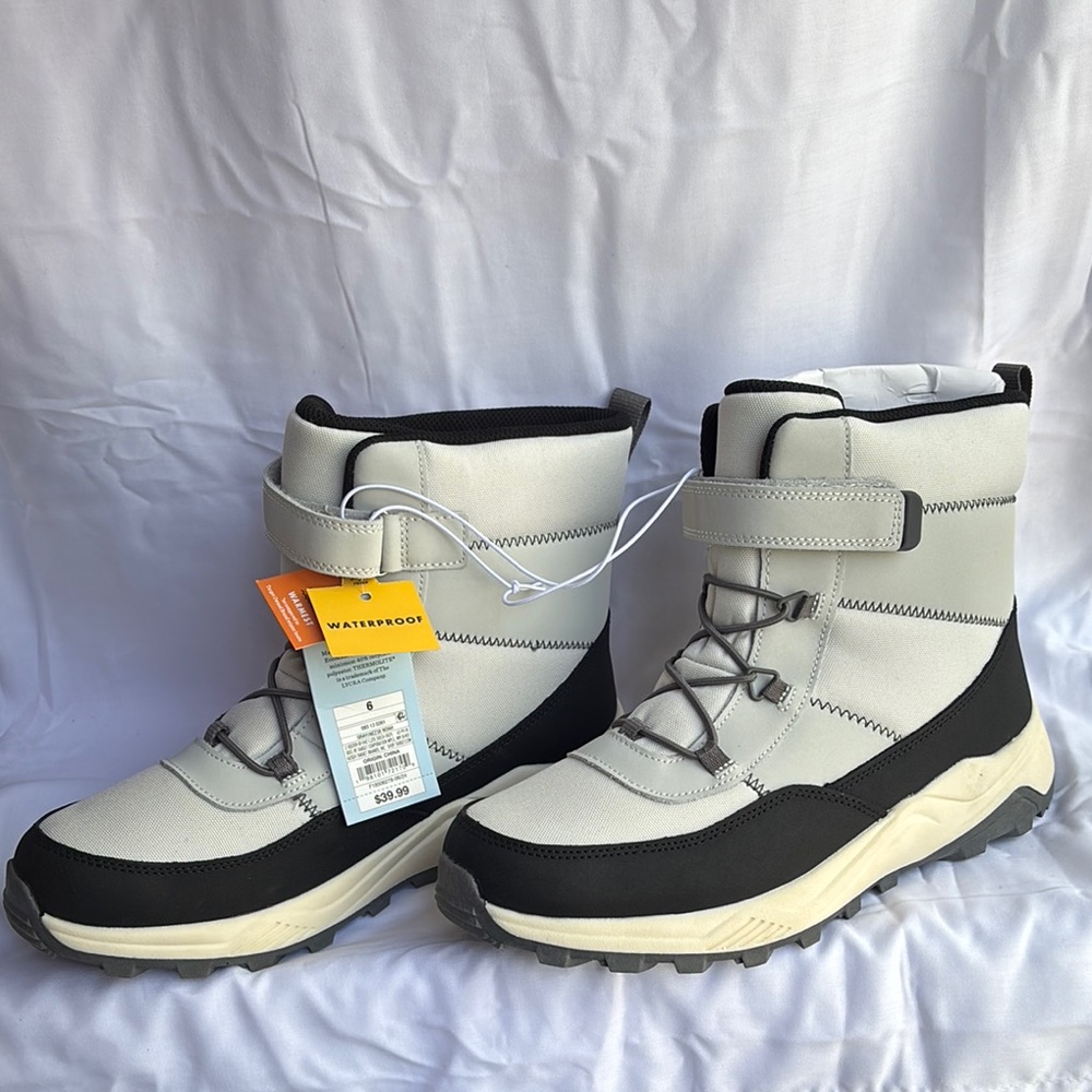 BNWT Kids’ Winter Boots, Cat & Jack, Waterproof, “Noah” Gray, Sizes 13 & 6